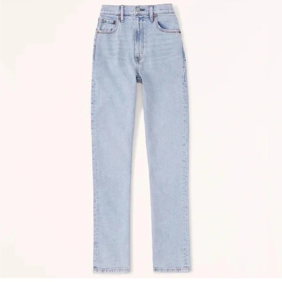 Abercrombie & Fitch Ultra High Rise 90’s Slim Straight Jeans Light Wash 27/4 L - Picture 4 of 16
